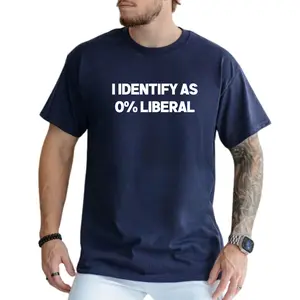 I Identify As 0% Liberal T-Shirt, Mens Shirts Funny, Conservative Political Graphics Tee, Political Graphics Shirt, Men's Gifts, Casual Menswear, For Men