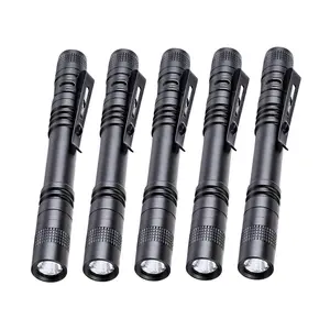 A set of 5-piece LED portable flashlight, super bright mini portable flashlight, with snap-on cover, emergency flashlight for medical doctors, nurses or students (battery not included)