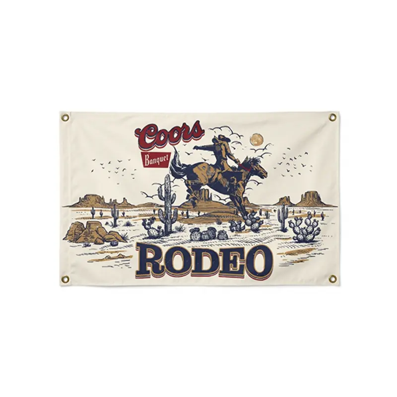 3x5 ft Beer Rodeo Flag - Synthetic Lightweight Fabric Banner with Grommets & Hanging Capability, Living Room Wall Decor, Dorm Decor for Guys, Flags for Room, House Accessories for Rodeo Culture Enthusiasts
