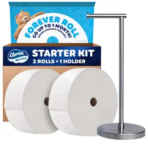 Toilet Paper Ultra Soft, Forever Roll Starter Kit, 1 Holder, 2 Rolls, 2-ply Bath Tissue