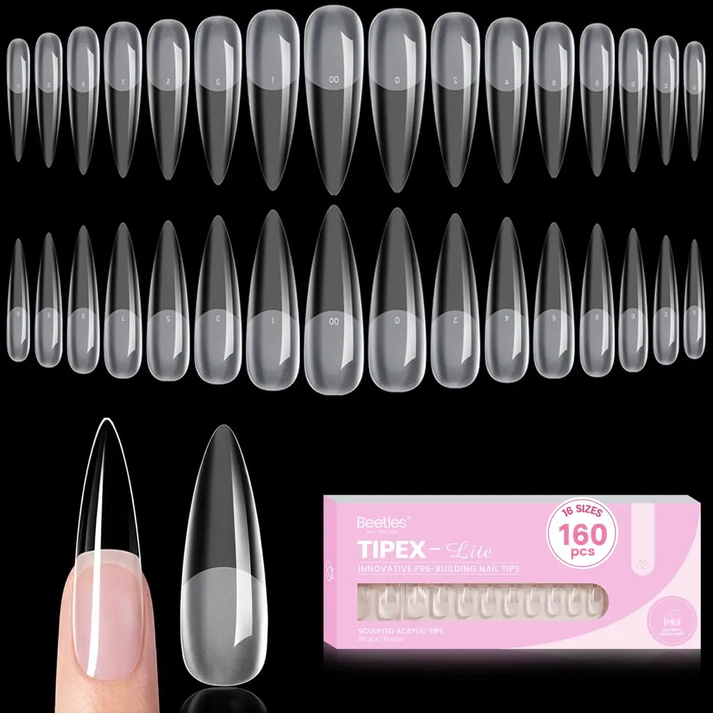 Beetles Tipex 2.0 Tipex Lite Apex Nail Extension Tips  Almond/Coffin/Square/Oval/Stiletto/Squaoval Shape Thick Acrylic Nail Flat Nails Manicure Gel press ons Nail Art DIY Nails Art mothersdaygift Spring Nail Summer Nail Vacation Nail #SummerVibes