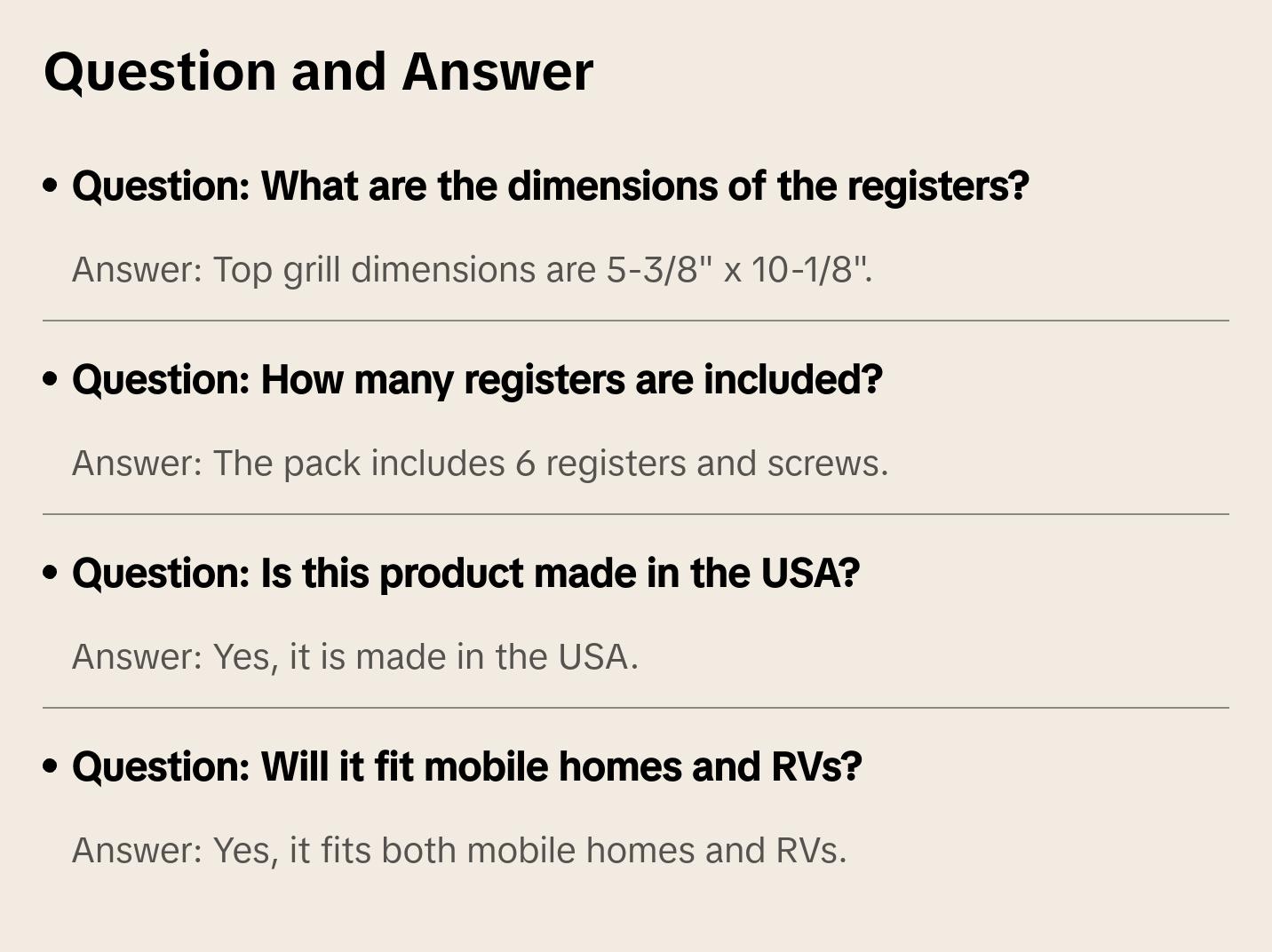 Continental Industries Mobile Home Brown Floor Registers 4 X 8 (6 Pack)