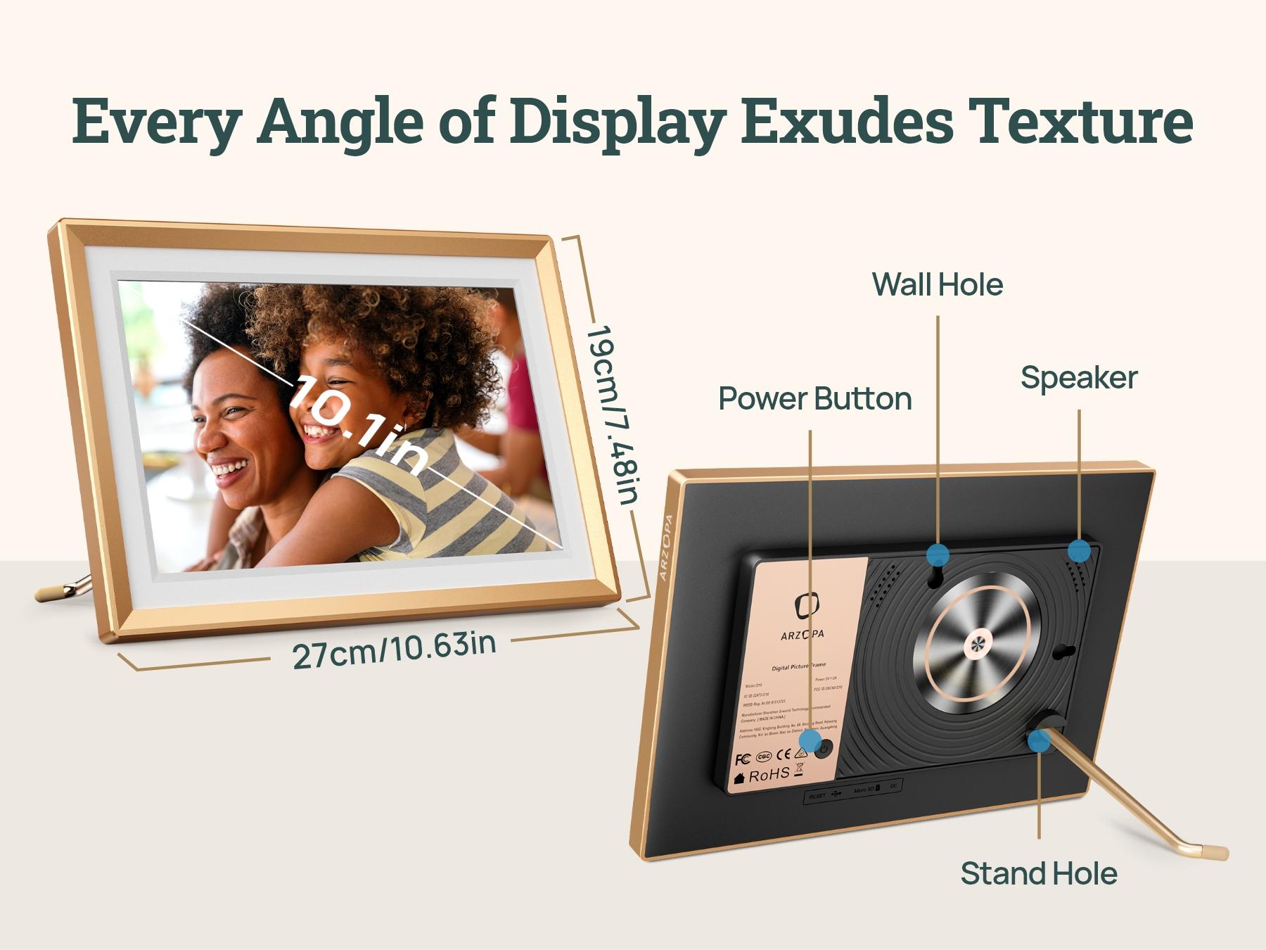 ARZOPA WiFi Digital Touch Screen Photo Frame Free Unlimited Cloud Storage Touchscreen 120s Video Frame PhotoFrame Digital Picture Frame Auto Rotate for Gift Idea