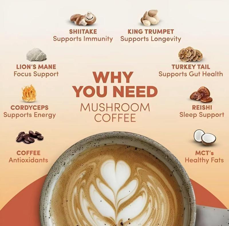 X2 RYZE SUPERFOODS Mushroom Coffee USDA Organic with 6 Adaptogenic Mushrooms and MCT Oil, USA Grown Instant Coffee for Better Energy, Focus, Digestion, Immunity with Lions Mane & Turkey Tail (30 servings)