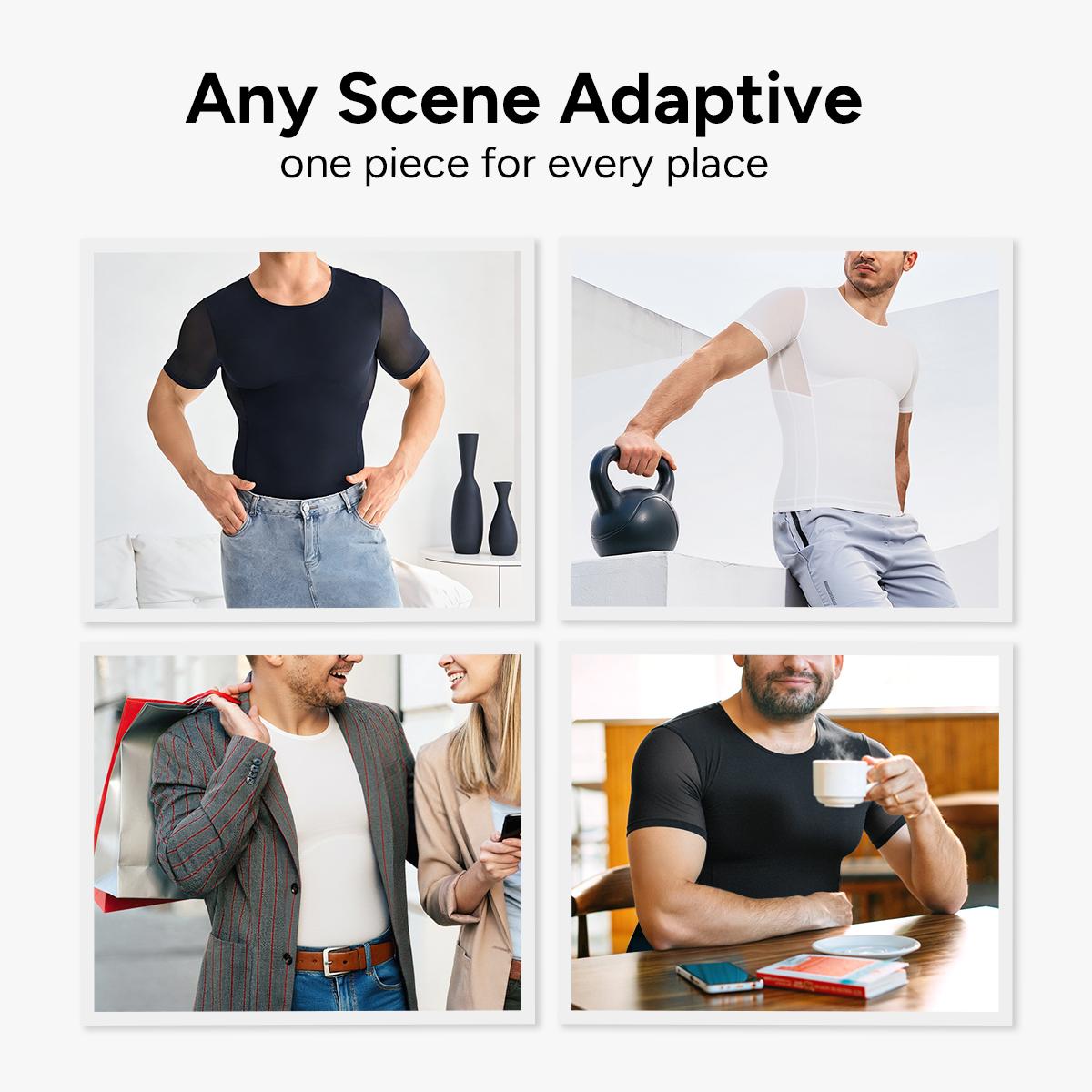 【LIVE】Nebility Men’s Mesh Compression Shapewear Top - Tummy Control, Anti-Odor Cool Breathable Quick-Dry Fabric, Menswear for Everyday Wear and the Gym 【LIVE】Nebility Men’s Mesh Compression Shapewear Top - Tummy Control, Anti-Odor Cool Breathable Quick-Dry Fabric, Menswear for Everyday Wear and the Gym