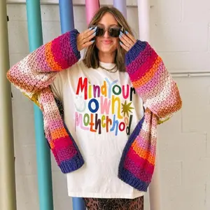 Comfort Colors ETTA OG Mind Your Own Motherhood Mother Day Mom Gift Graphic Tee - Ivory Oversized Shirt