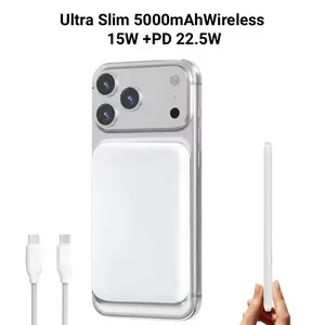 Qi 2.2 20W Wireless Fast Charging Power Bank, 10000mAh Type-C Data Cable,  Portable Charger Support, Compatible with iPhone 12-17