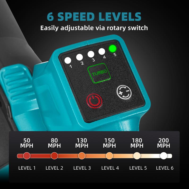 YOFIDRA Cordless Leaf Blower 600 CFM 120 MPH, 5-Speed Brushless Electric Blower with Dual 6.0Ah Batteries & Fast Charger, Long Run Time for Yard, Leaves, Snow & Garage Cleaning YOFIDRA Cordless Leaf Blower 600 CFM 120 MPH, 5-Speed Brushless Electric Blower with Dual 6.0Ah Batteries & Fast Charger, Long Run Time for Yard, Leaves, Snow & Garage Cleaning