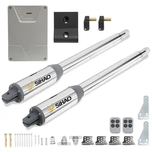 Heavy Duty Automatic Swing Gate Opener Kit for Single or Dual Gates, 24V DC 40W Motor Supports 440lbs & 8.2ft Gates, with Remote Controls for Inward/Outward Opening, Weatherproof IP55