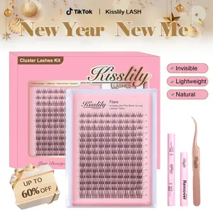 Flare | Kisslily Natural Black Lashes With Invisible Band Diy Eyelash Extension Kit Bond And Seal Eyelash Glue and Lash Remover Beginner Friendly Individual Lashes Waterproof and Long lasting Makeup For Girl Cosmetic #TikTokShopBacktoSchool