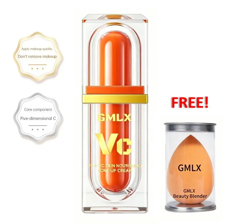 [NEW VC] GMLX 5x Vitamin C Illuminating Sensitive Skin Tint - UV-Protective Tinted Serum BB & CC Cream, Hydrating Light-Coverage Moisturizer, Anti-Aging, All-Day Radiance, Clean Vegan Skincare Makeup, Hyaluronic Acid Nourishing Gentle Concealer Foundation