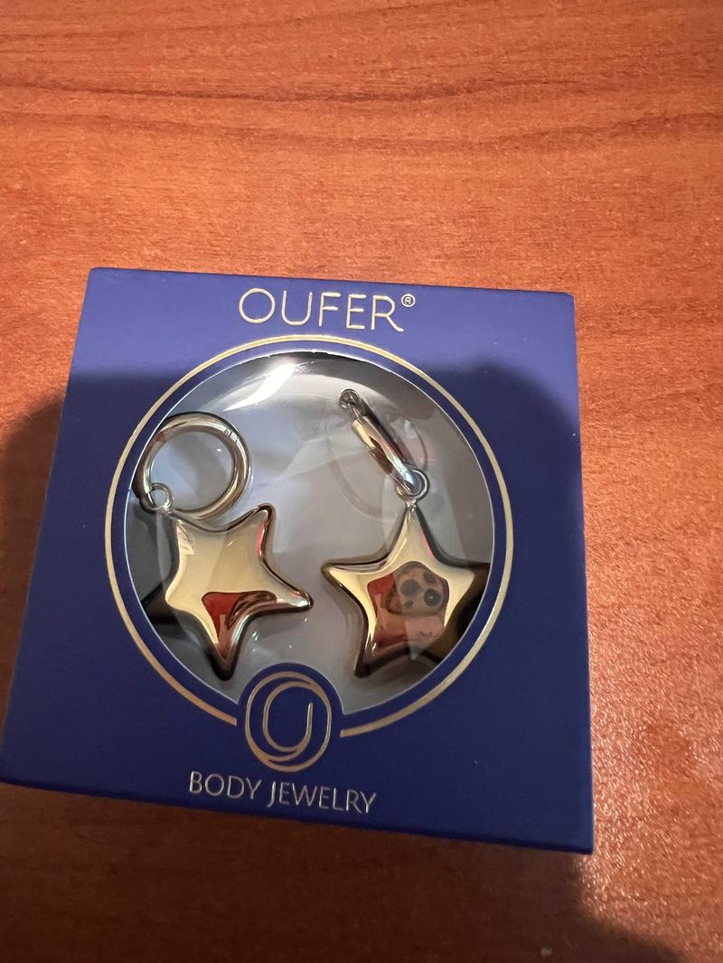 Oufer Stainless Steel Hollow Water Safe Bubble Star Hand Polish Charm Dropped Hoop Pair of Earring  (Empty in side)