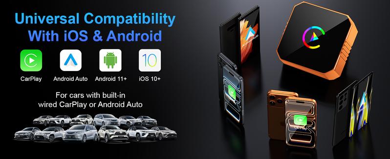 【NewYear2026】Ceesooi Mini Wireless CarPlay & Android Auto Adapter 2026 Model — Plug-and-play, fast auto-reconnect, turning wired into wireless