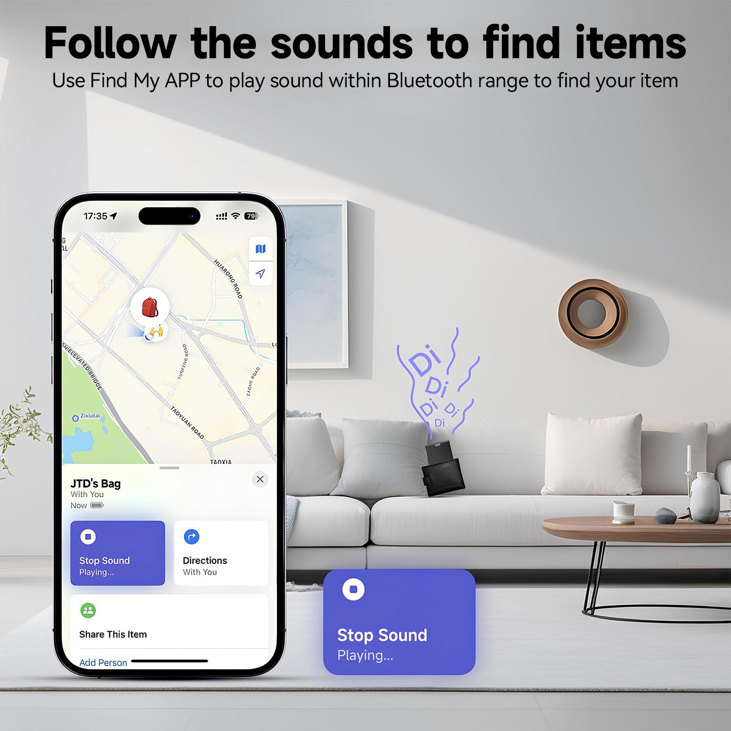 Wallet Tracker Card, Thin Finder, Works with Apple Find My (iOS Only), Item Locator for Luggage Tags, Passports, Phone, IP68 Waterproof