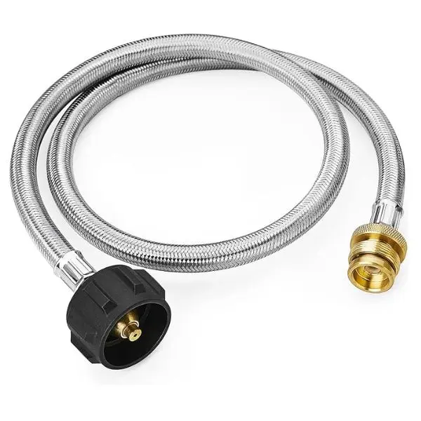 3 Feet Propane Adapter Hose, 1lb to 20lb Adapter Converts 1lb Appliances to 5-40lb Tanks, Stainless Steel Braided Hose for Blackstone Griddle