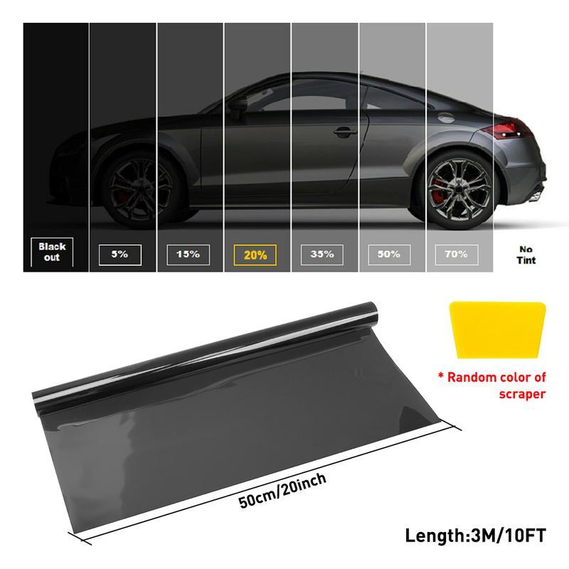 AUXITO 300CM Uncut Roll Window Tint Film 1% 5% 15% 20% 35% 50% 70% VLT 20" x 10ft Feet Car Home Office Glass