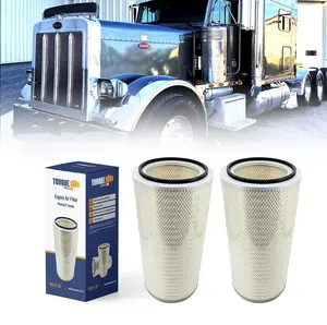 TORQUE PA2608 Engine Air Filter for 2000-2007 Peterbilt 330 357 362 377 378 379 385 387 Engine L6 14.6L 893 CID Caterpillar Turbo Diesel Replaces 6868 AF996M LAF2608 P181186 46868 TR517 2 PCS