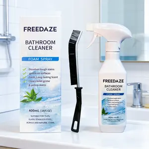 FREEDAZE Bathroom Cleaner Foam Spray (400ml) - Citric Acid Formula for Hard Water Stains, Toilet Grime & Soap Scum on Multi-Surfaces