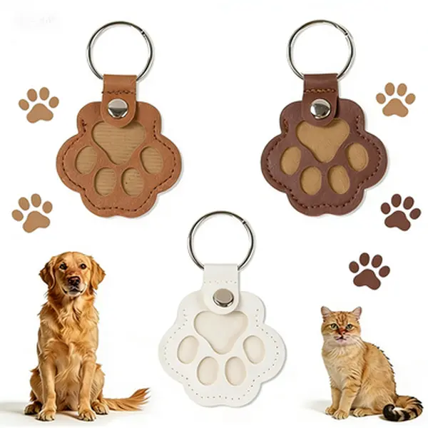 3Pcs Pet Hair Storage Keychain, Dog hair keychain,Cat Paw Shaped Keychain, Pet Memorial Gift Keyring, Handmade Key Holder for Collecting Cat and Dog Hair