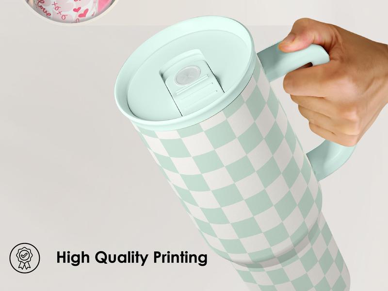 Sandjest 40oz Tumbler with Straw & Handle Drinkware Gift Insulated Vacuum Stainless Steel Cup Cupholder Friendly Birthday Back To School Christmas Stylish & Functional Wide Mouth Portable Flasks Coffee Bottles