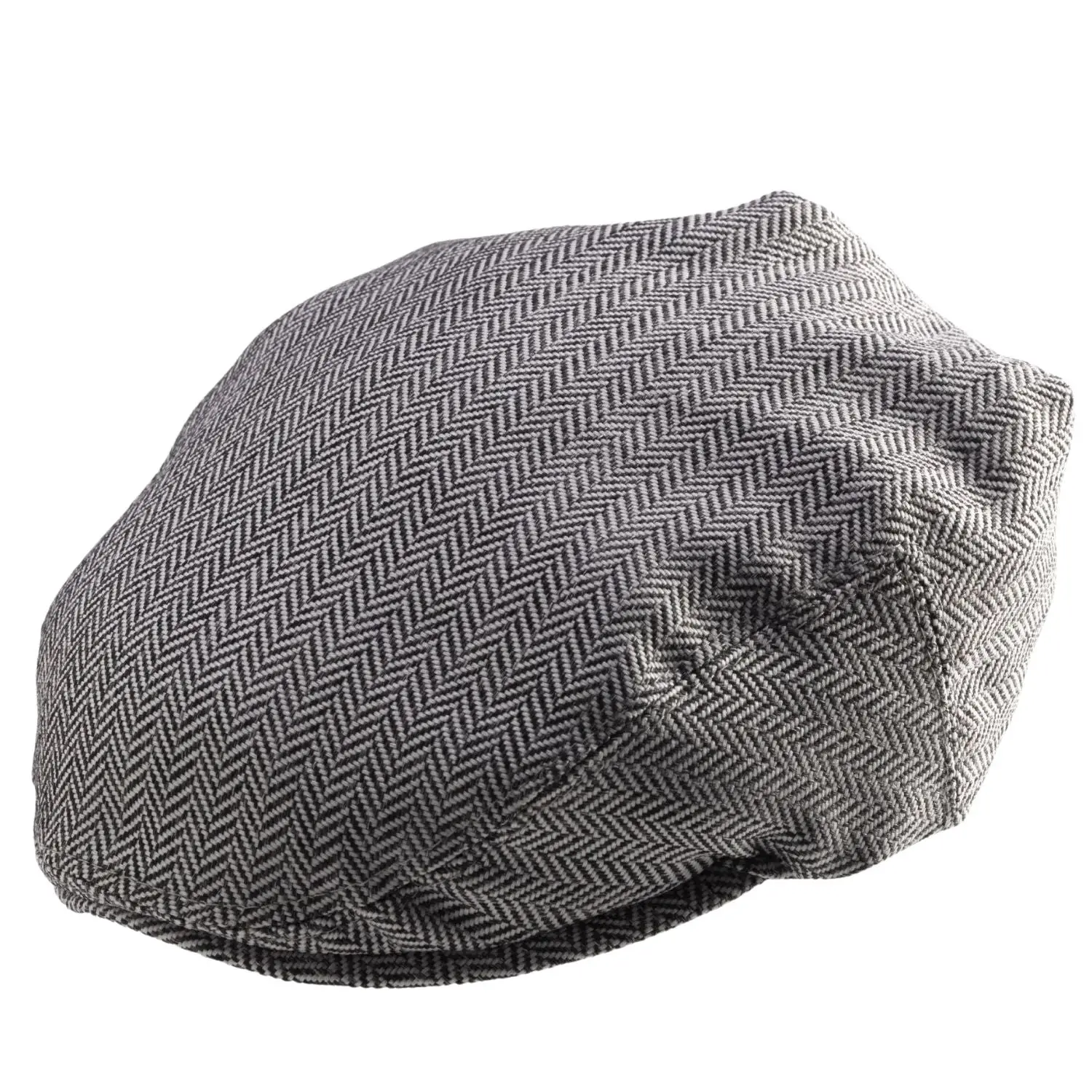 Black Herringbone Ivy Cap Classic Flat Cap Style