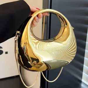 Golden Acrylic Shoulder Bag With Chain Strap Stylish Handbag brand name handbags