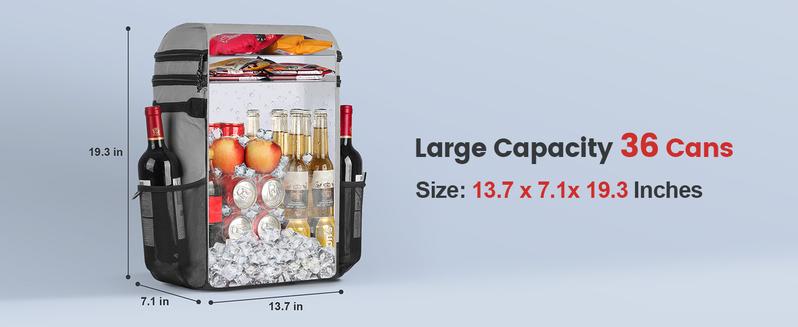 Cooler Backpack, 36 Cans Multifunctional Leakproof Cooler Backpack with Padded Top Handle, Mesh Pocket for Camping BBQ Lunch Picnic Hiking Fishing,Waterproof Ice Box Thermal Bag Insulated Travel