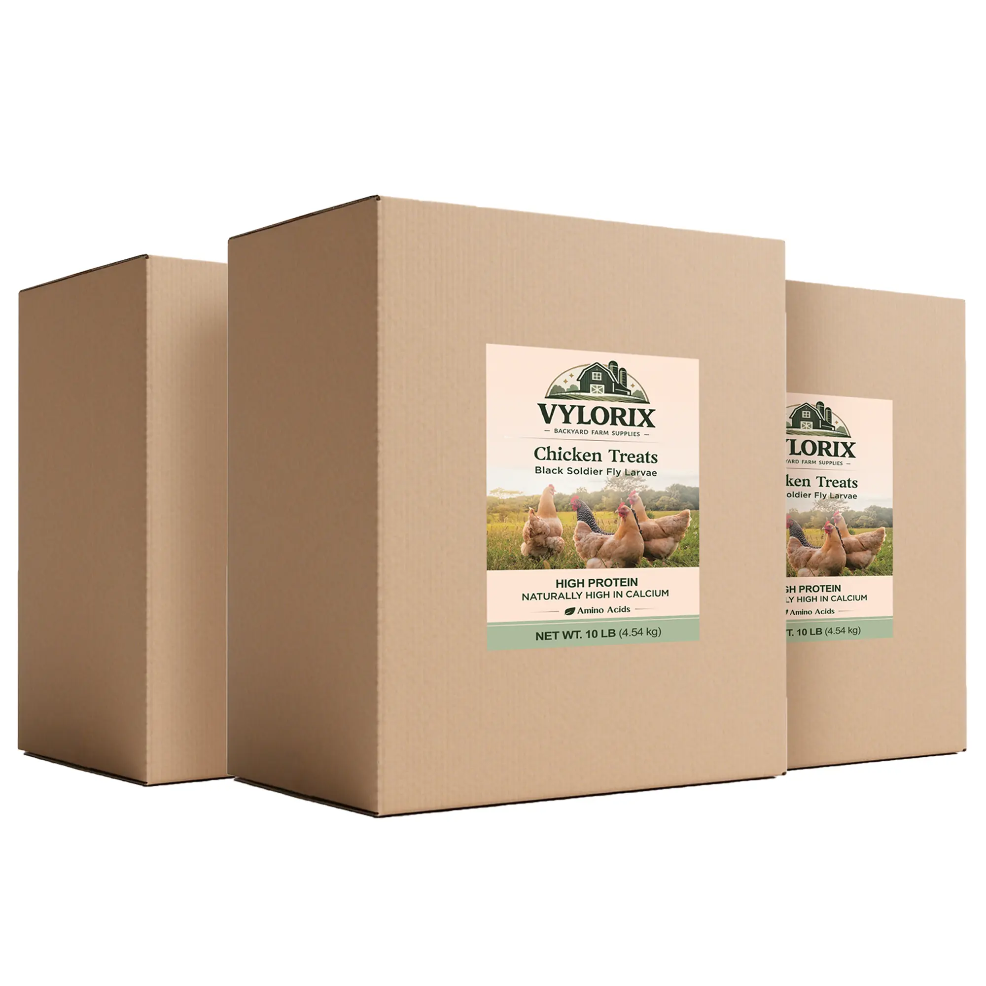 Vylorix 30LB Bagged Dried Black Soldier Fly Larvae Chicken Feed - Non-GMO Natural BSF Larvae, High Protein, More Calcium Than Mealworms, Resealable, Nutrition Boost for Laying Hens, Birds