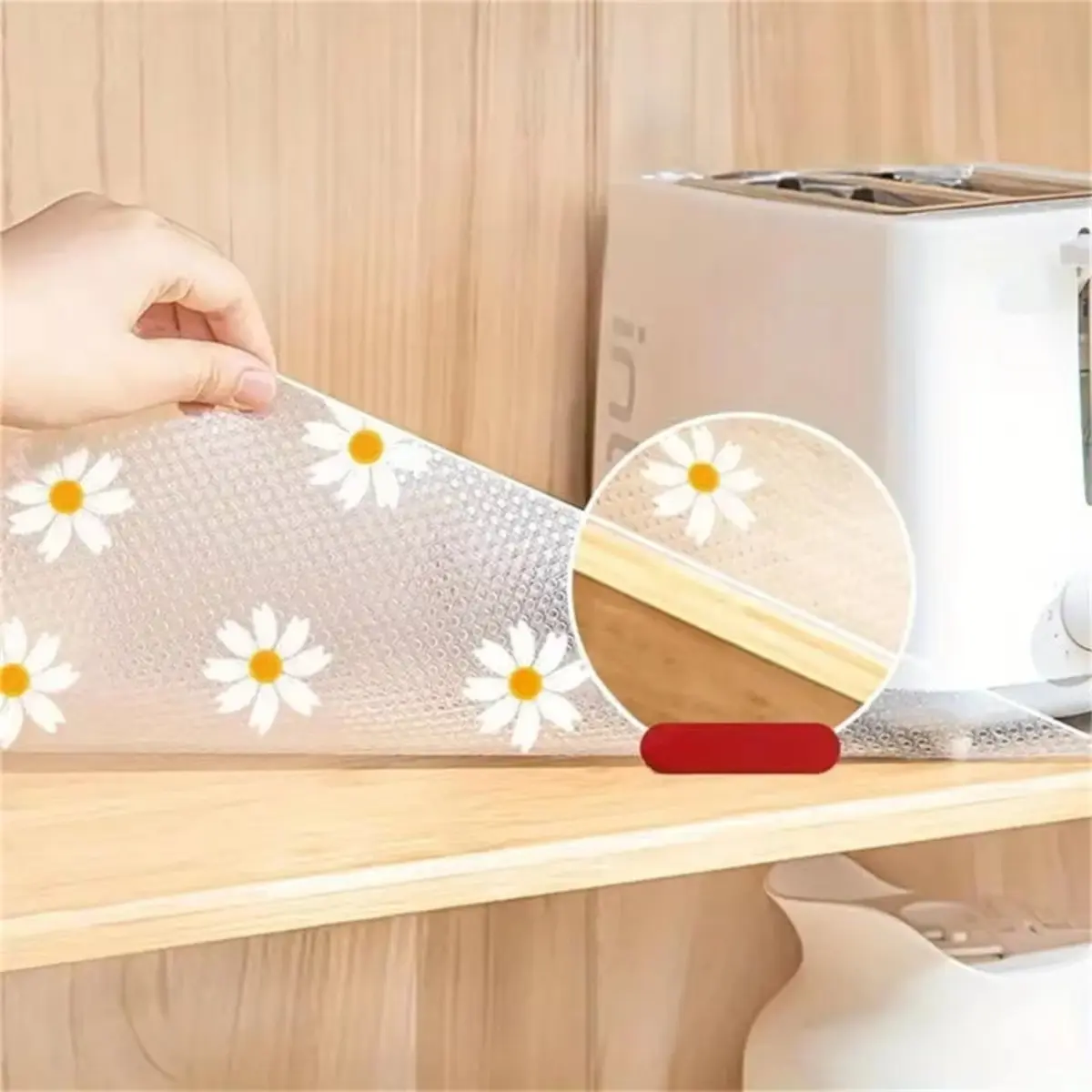 Shelf Liners for Kitchen Cabinets – Drawer Liner Waterproof & Oil-Proof, Non-Adhesive EVA with Floral Pattern – Durable Washable, Easy To Clean