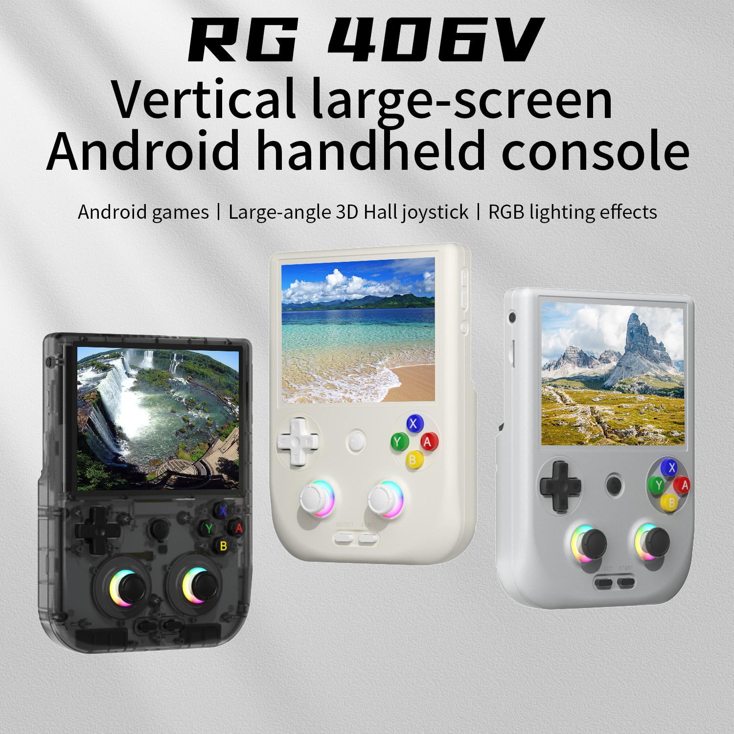ANBERNIC RG406V Handheld Game Console 4-inch IPS Multi-touch Screen RG 406V Retro Game Console Android 13 Unisoc T820 64-bit Game Player 5500mAh RGB lighting Retro Gaming Protection