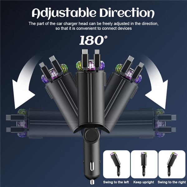 2025 5-in-1 Smart Car  & Aroma Diffuser – Starry Sky Mood Light, Auto-Sensing Fast Charging, Retractable Cable, 3 Signature Scents – The Ultimate Car Upgrade & Gift for Men Starlight USB Charger