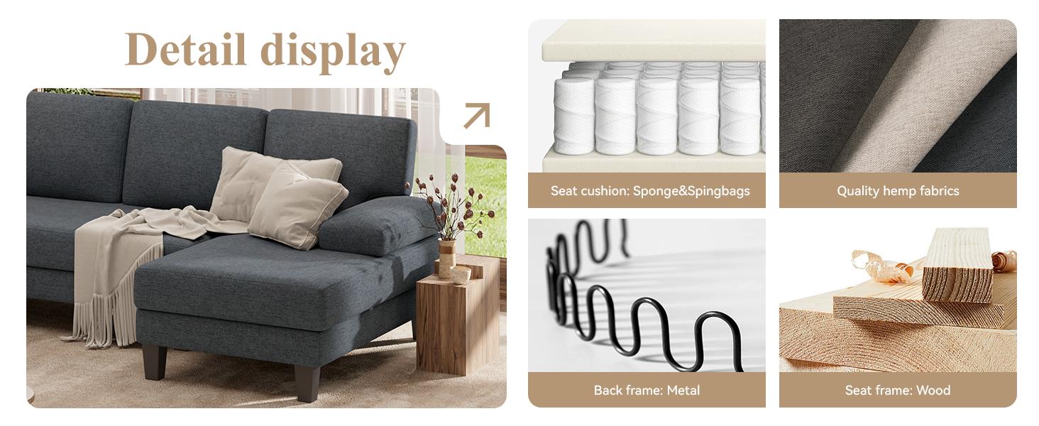 【2 Packages shipping】Classic U-Shaped Couch for Living Room U-Shaped Sectional Modular Sofa with Double Chaise Modern Lounge Sleeper for Apartment Khaki Beige Corduroy Fabric Two Fabrics Choices Strong Wood Frame Comfortable Material 【2 Packages shipping】Classic U-Shaped Couch for Living Room U-Shaped Sectional Modular Sofa with Double Chaise Modern Lounge Sleeper for Apartment Khaki Beige Corduroy Fabric Two Fabrics Choices Strong Wood Frame Comfortable Material