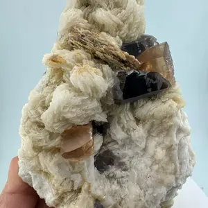 1580g Topaz, Axinite & Smoky Quartz on Albite Large Multi-Mineral Specimen 6.5”