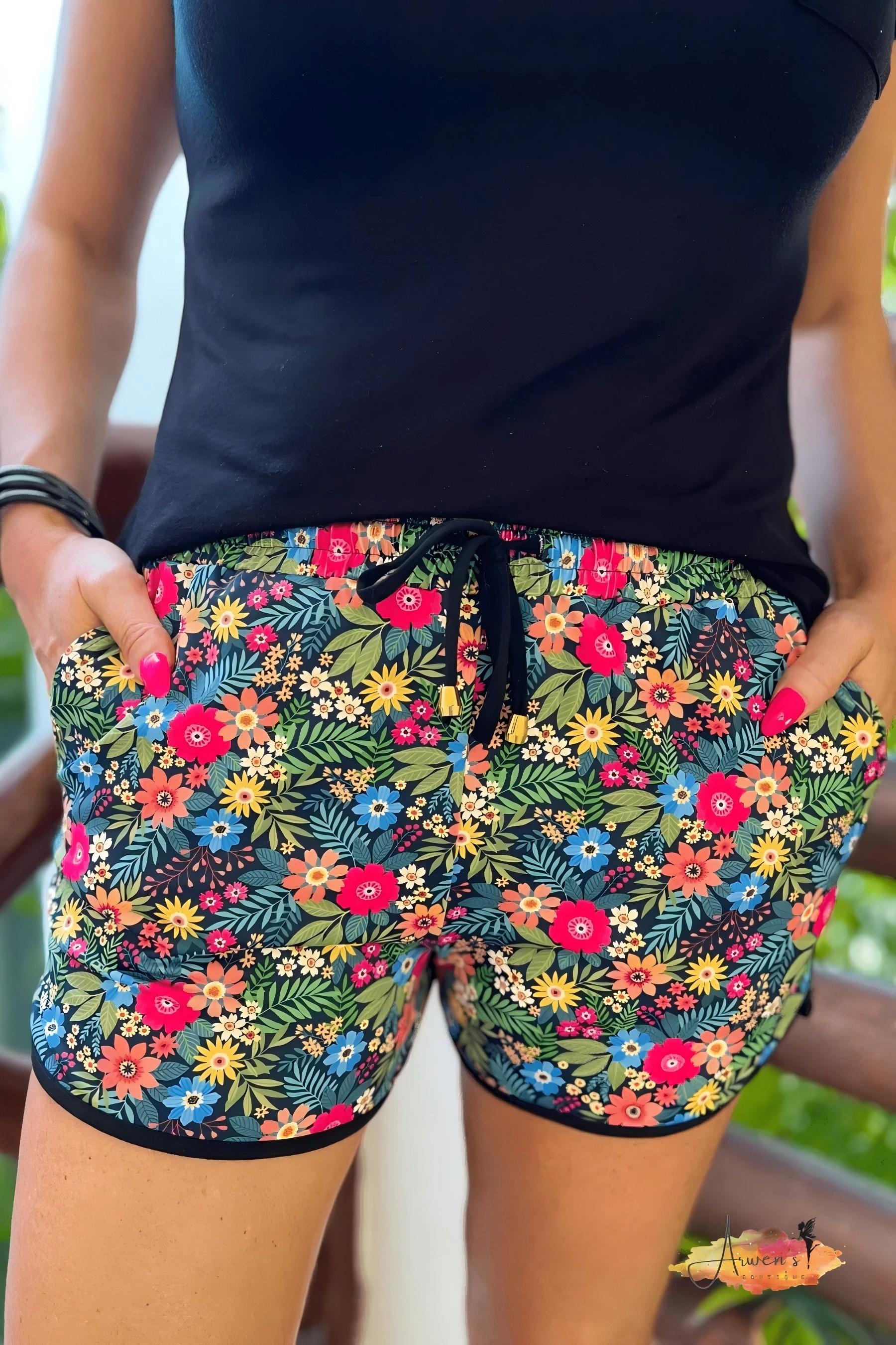 Znacicc Women's Checkered Drawstring Elastic Waist Casual Shorts  Comfortable Everyday Wear- Chic, Bottom