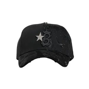 Barbas Hats B-Star Graffiti Premium Streetwear Snapback – Black Adjustable Unisex Hat for Men & Women Featuring Graffiti-Style B-Star Embroidery and Bold Urban Design