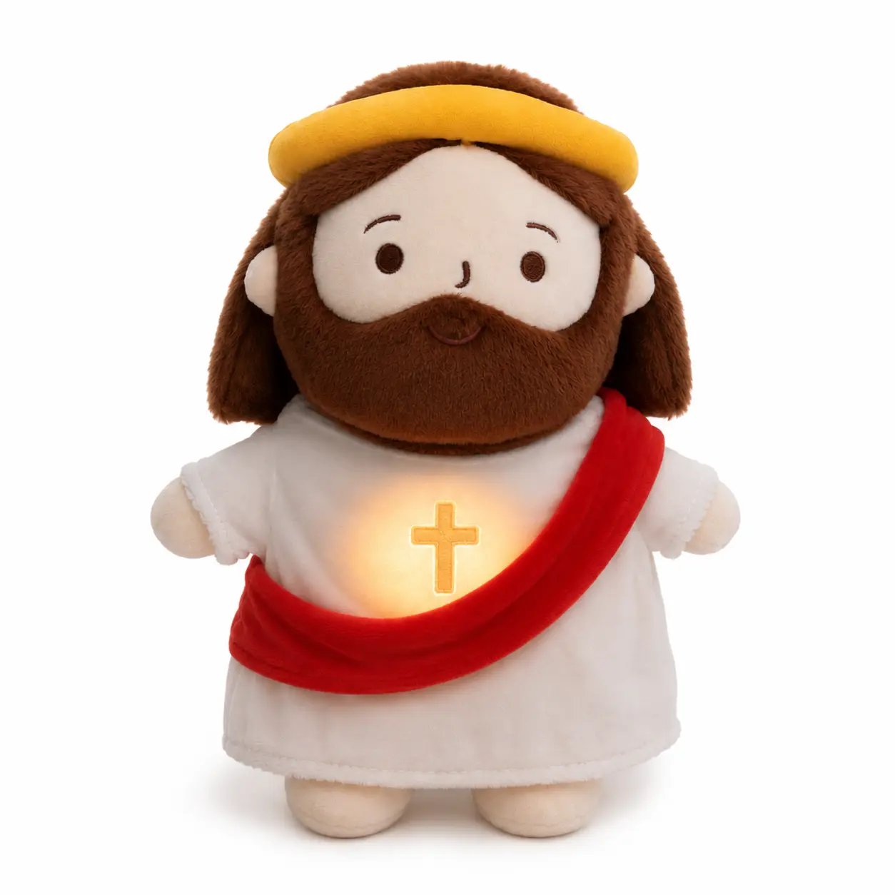 Breathing Jesus Plush Toys with Light&Music,Soothing Jesus Stuffed Animal,Breathing Plushie for Adult&Kids,Christian Catholic Religious Plushie Christmas Gift,Baptizm Gift for Friends