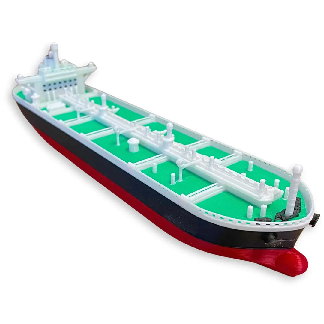 Modern Oil Tanker Ship Model 12 Inch Commercial Vessel Replica Merchant Marine Supertanker Nautical Decor Maritime Industry Gift for Adults