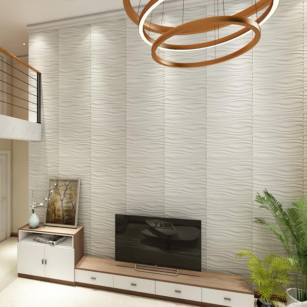 Art3d 3D Wall Panels, Wave Design, 19.7"x19.7", 12-Pack (32 Sq.Ft) - PVC Decorative Panels for Interior Wall Decor Tiles Sticker