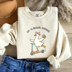 Off To Regulate Emotions Sweatshirt/T-Shirt, Silly Goose Shirt, Mental Health Shirt, Teacher Shirt, Therapist Shirt, Counselor Gift