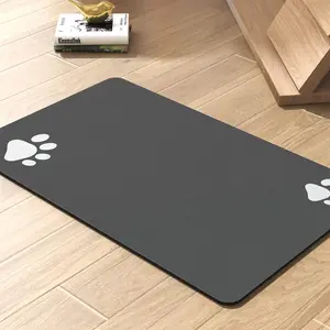 Pet Feeding Mat-Absorbent Dog Mat for Food and Water Bowl-No Stains Quick Dry Dispenser Mat-Dog Accessories Pet Supplies-Water Bowl for Messy Drinkers