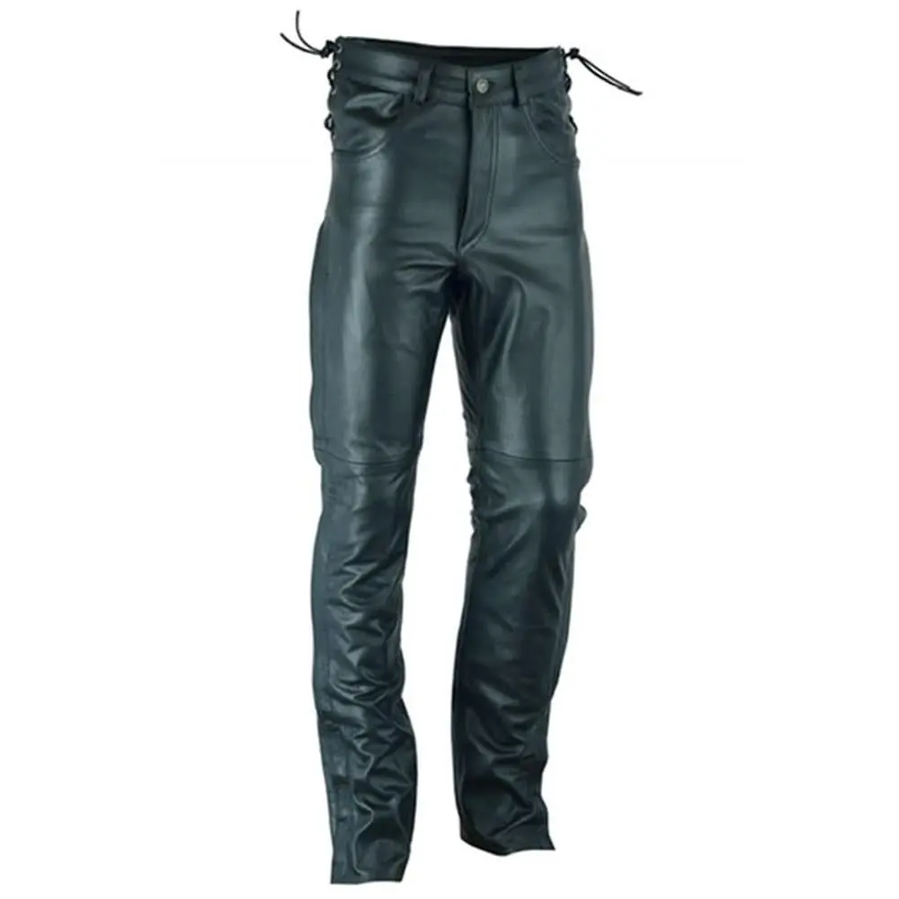 Road Rage™ Black leather motorcycle chaps
