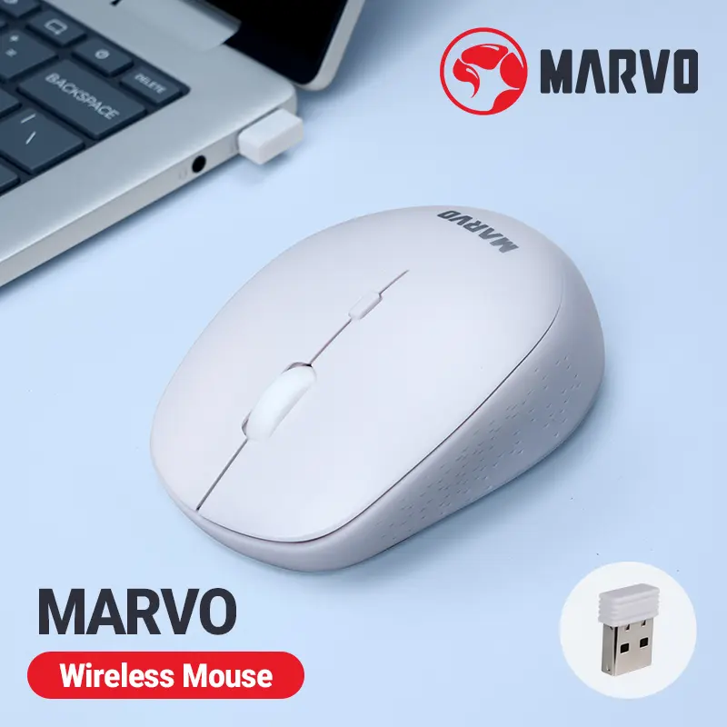 MARVO Wireless Silent Ergonomic Mouse - Rechargeable, Responsive Tracking, Smooth Precise Performance, Comfortable Grip for Work, Study, Work from Home Use (Compatible with Keyboard Setups)