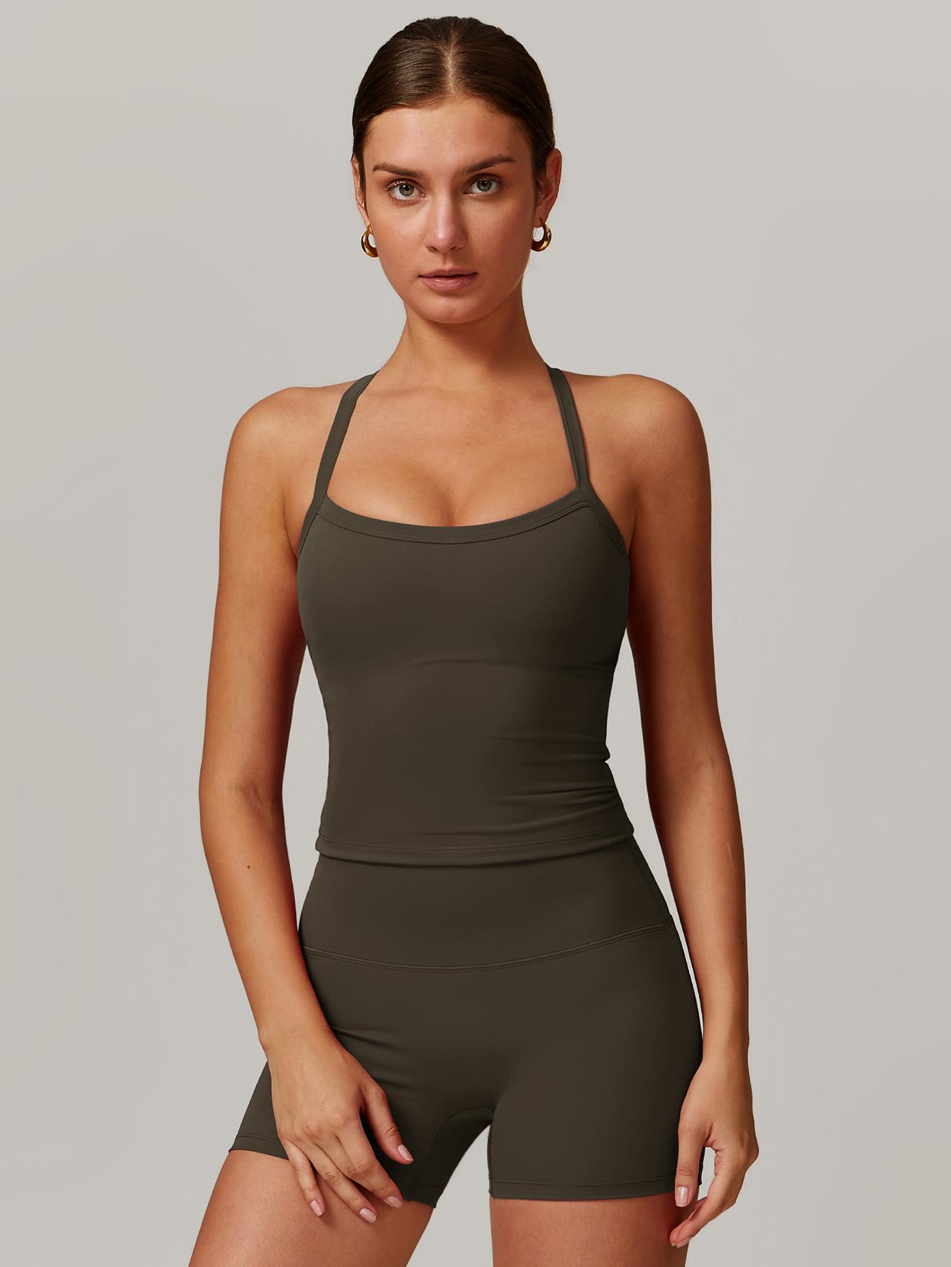 MASKERT Women's Two Piece Set Sports Tank Top & High Waist Skinny Shorts for Yoga Gym Workout SpringStatements MASKERT Women's Two Piece Set Sports Tank Top & High Waist Skinny Shorts for Yoga Gym Workout SpringStatements