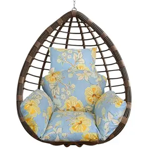 Egg Chair Cushion Hanging Basket Seat Cushion Thicken Soft Egg Swing Chair Pad with Headrest for Comfortable Relaxation