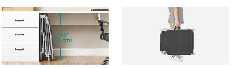 SONGMICS Sun Lounger, Patio Chaise Lounge Chair, Folding, with Canopy, 76 x 20.9 x 11.4 Inches, Holds 330 lb, Headrest, Adjustable Backrest