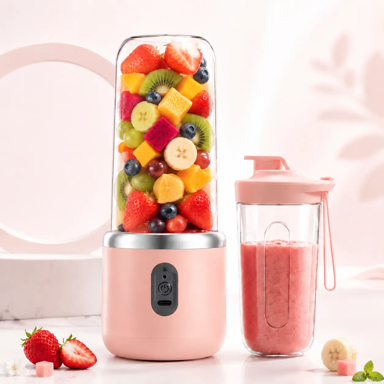 High Speed Portable Handheld Juicer Mini Blender - USB Port Rechargeable, Cordless, Compact, Leak-Proof, Makes Smoothies, Shakes, Baby Food, Vegetable Drinks Fast, Ideal for Back to School, Travel, Hand-Held Juicers, High Speed Portable Handheld Juicers