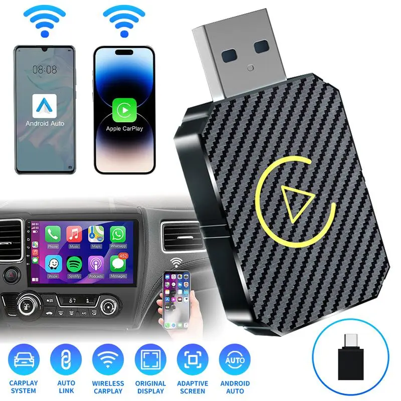 Wireless CarPlay Adapter, Only suitable for98% of carswith CarPlay from 2016 and later,Small Wireless CarplayAdapterUsb(Applicable to Apple CarPlay),SwitchfromWired to Wireless