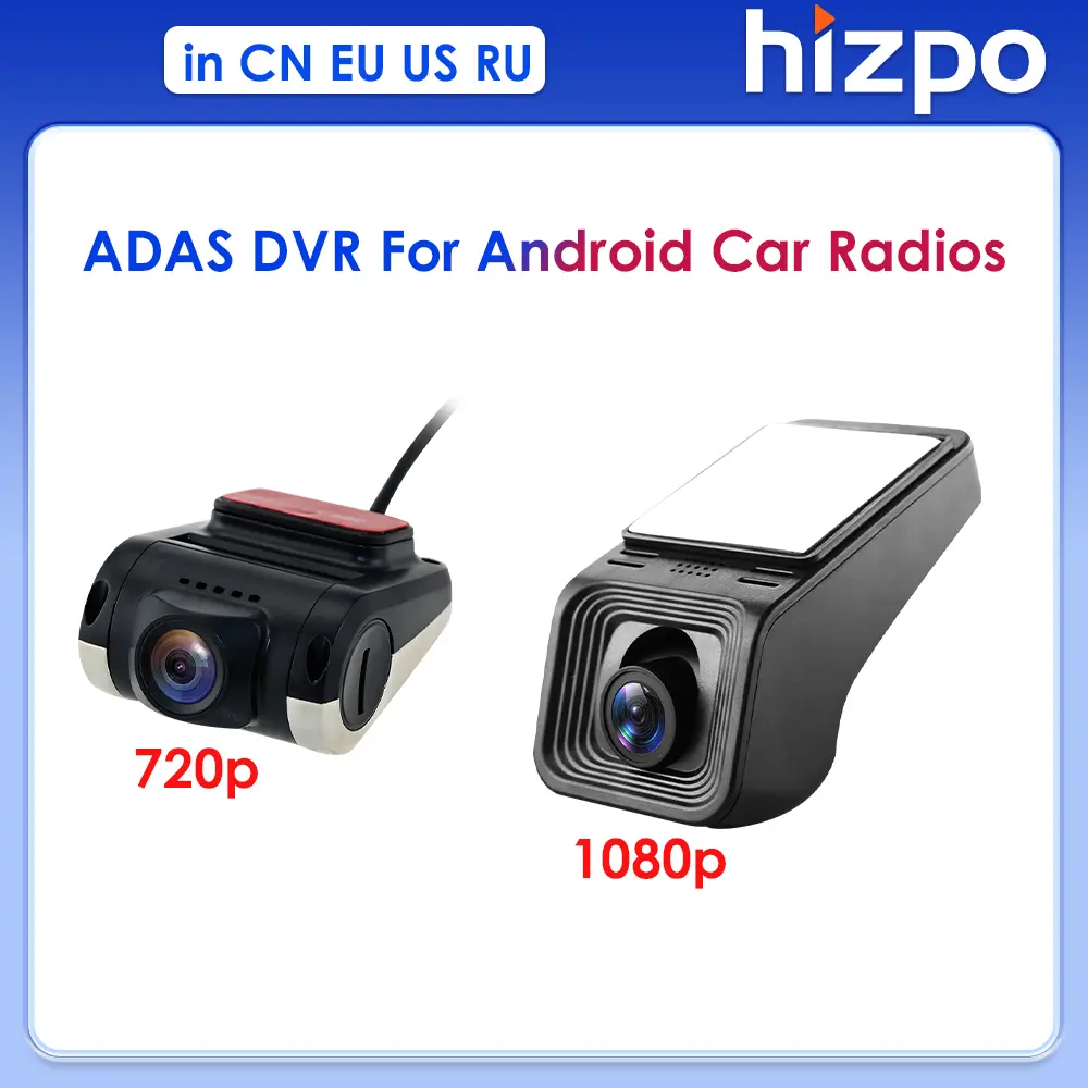 Hizpo Android Car GPS Player Vehicle Accessories with 2-Kind DVR (DVR1 No-SD Card Included), Front HD 1080P/720P Camera, ADAS Function, Night Vision, USB Connectivity, Quick Install, AI Security, Anti-Theft, Locus Management