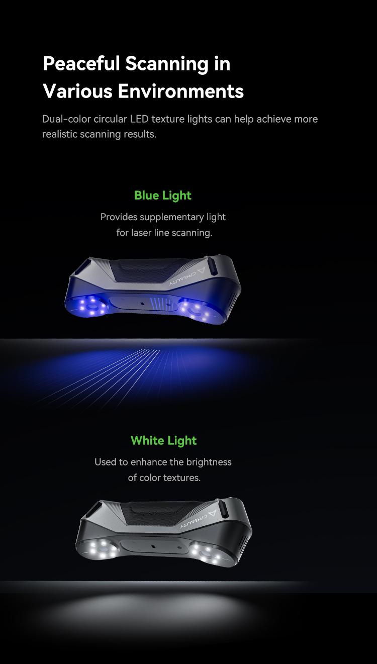 Creality CR-Scan Raptor 3D Scanner with Metrology Grade Accuracy and 7 Blue Laser Lines