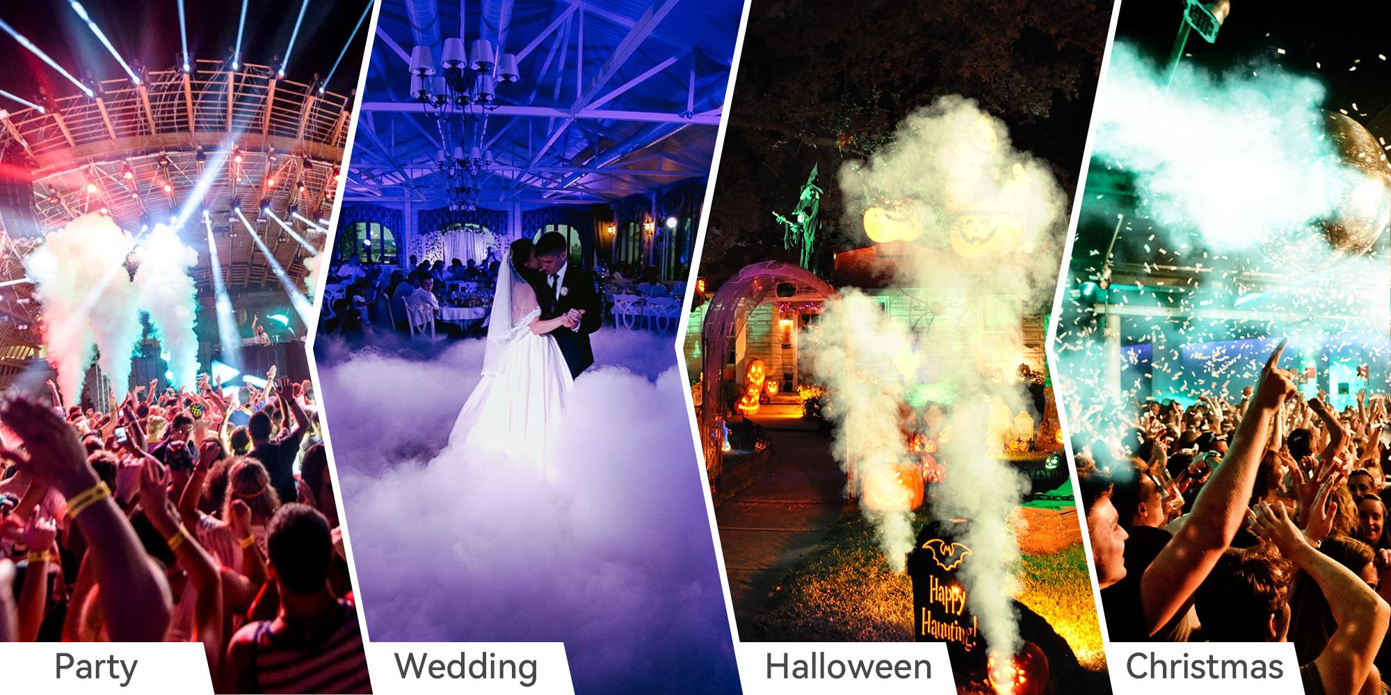 1500W/900W/400W RGB Automatic LED Color Fog Machine Stage Light Fogger Spray Smoke Effect for Home Party DJ Clubs